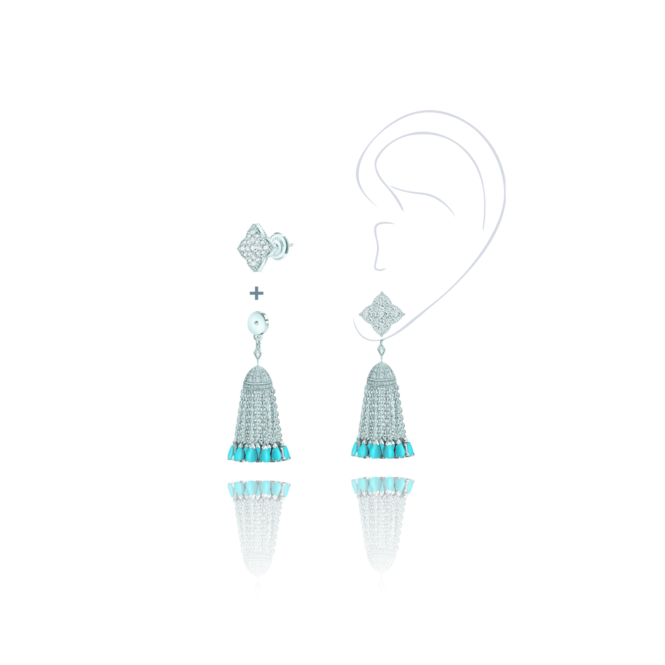 Ассиметричный комплект HYDRANGEA 2.0.с кисточкой OCEAN DREAM KOJEWELRY 610597 Ассиметричный комплект HYDRANGEA 2.0.с кисточкой OCEAN DREAM KOJEWELRY 610597