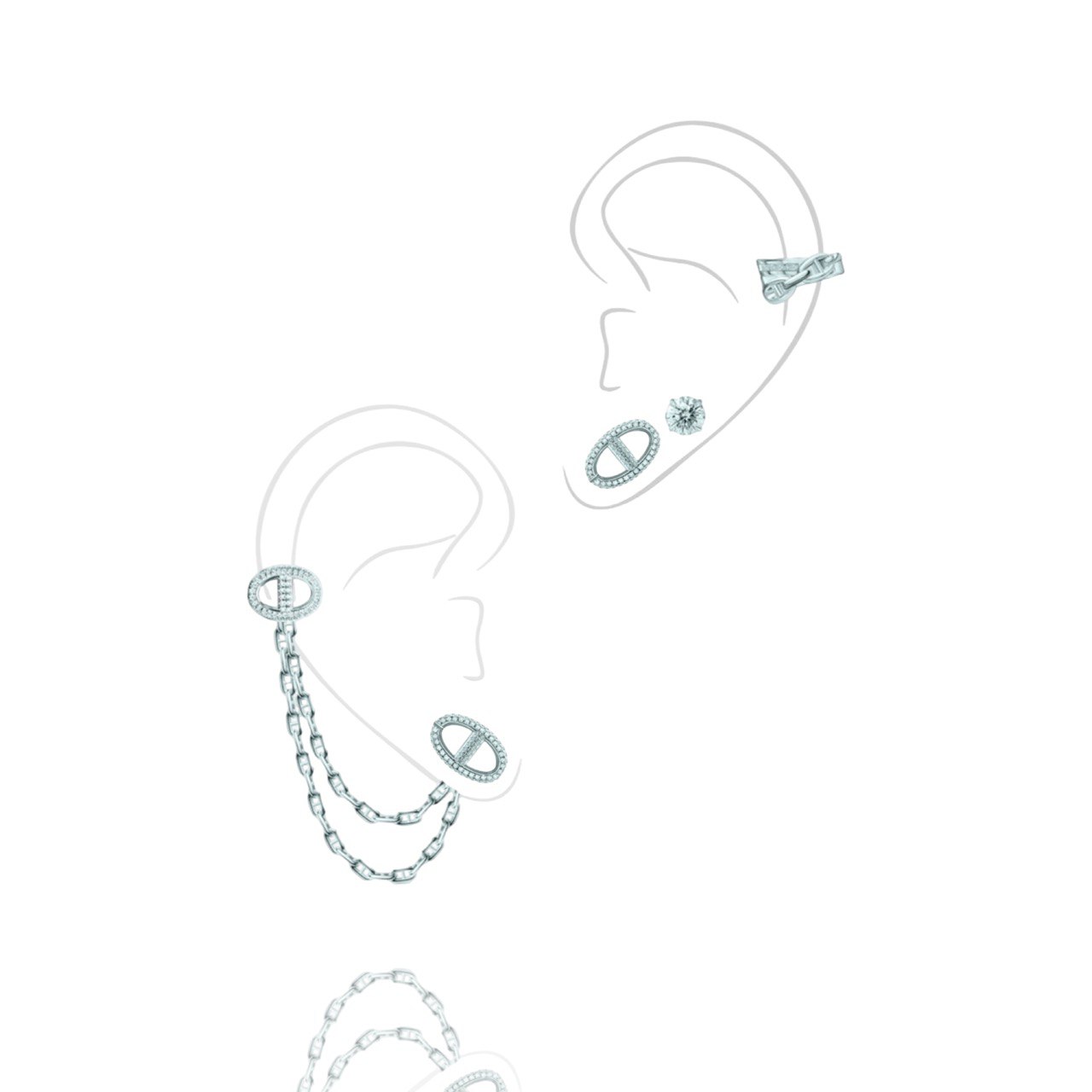 Комплект пусеты, и 2 каффа MYSTERY LINKS KOJEWELRY 610604 Комплект пусеты, и 2 каффа MYSTERY LINKS KOJEWELRY 610604