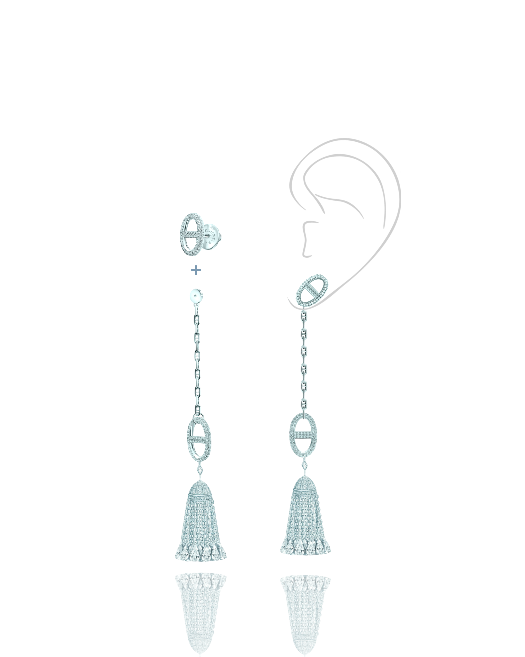 Серьги кисточки с обвесом и кафф MYSTERY LINKS KOJEWELRY 610609 Серьги кисточки с обвесом и кафф MYSTERY LINKS KOJEWELRY 610609