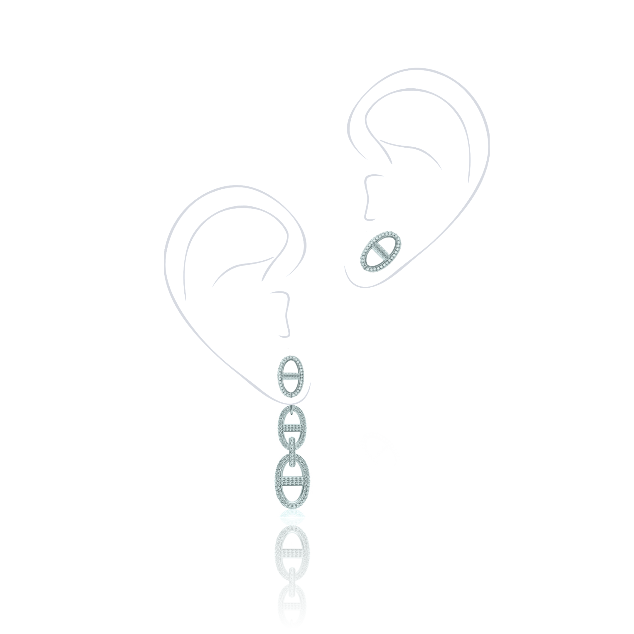 Пусеты с обвесом MYSTERY LINKS KOJEWELRY 610612 Пусеты с обвесом MYSTERY LINKS KOJEWELRY 610612