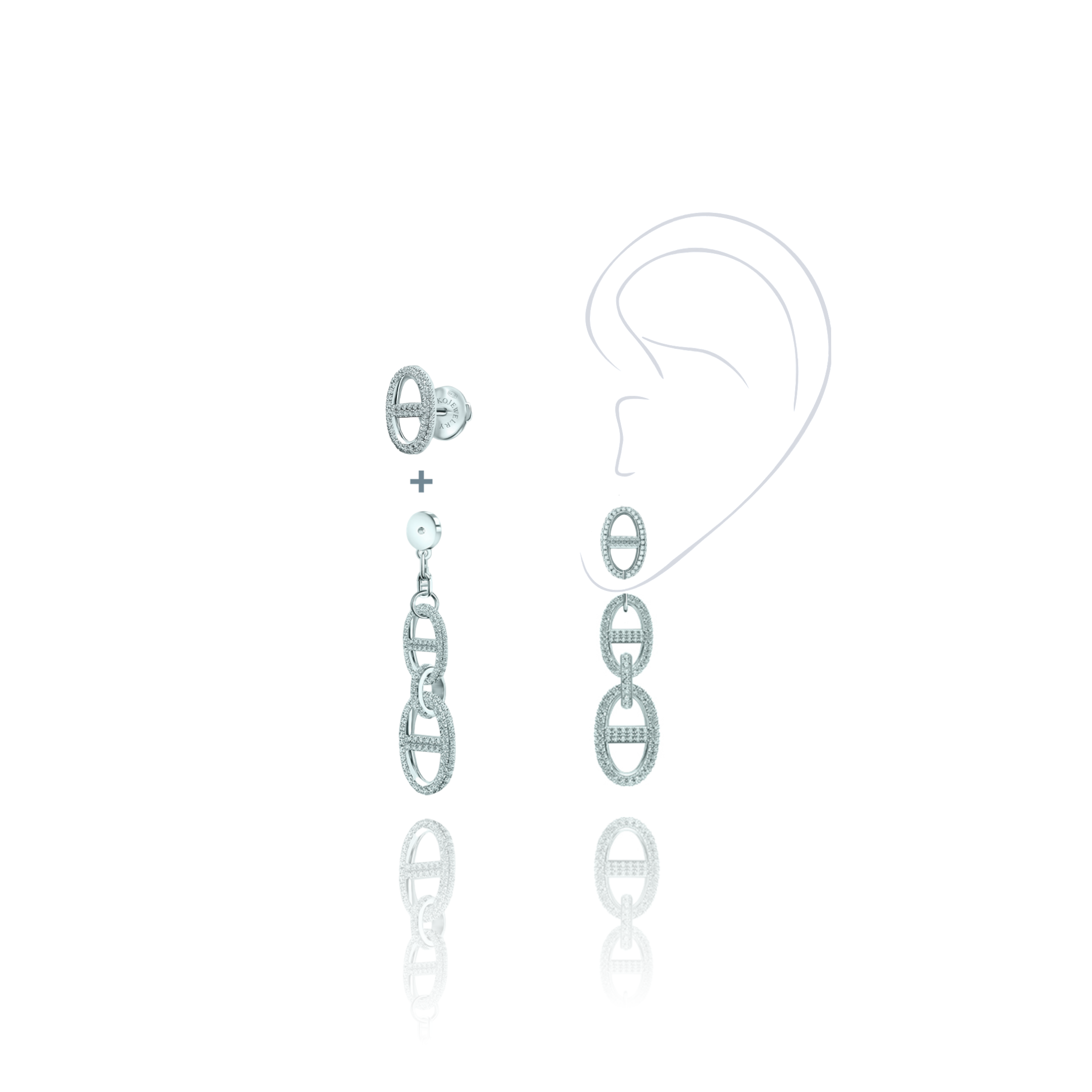 Пусеты с обвесом MYSTERY LINKS KOJEWELRY 610612 Пусеты с обвесом MYSTERY LINKS KOJEWELRY 610612
