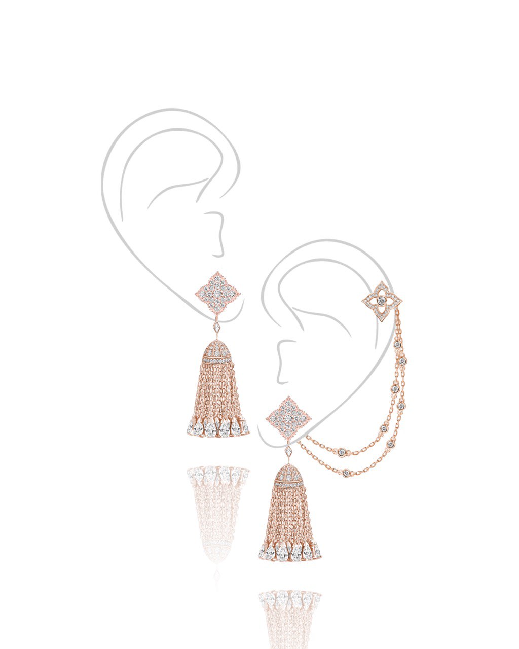 Серьги с кисточками HYDRANGEA 2.0. и кафф Гортензия KOJEWELRY 610619 Серьги с кисточками HYDRANGEA 2.0. и кафф Гортензия KOJEWELRY 610619