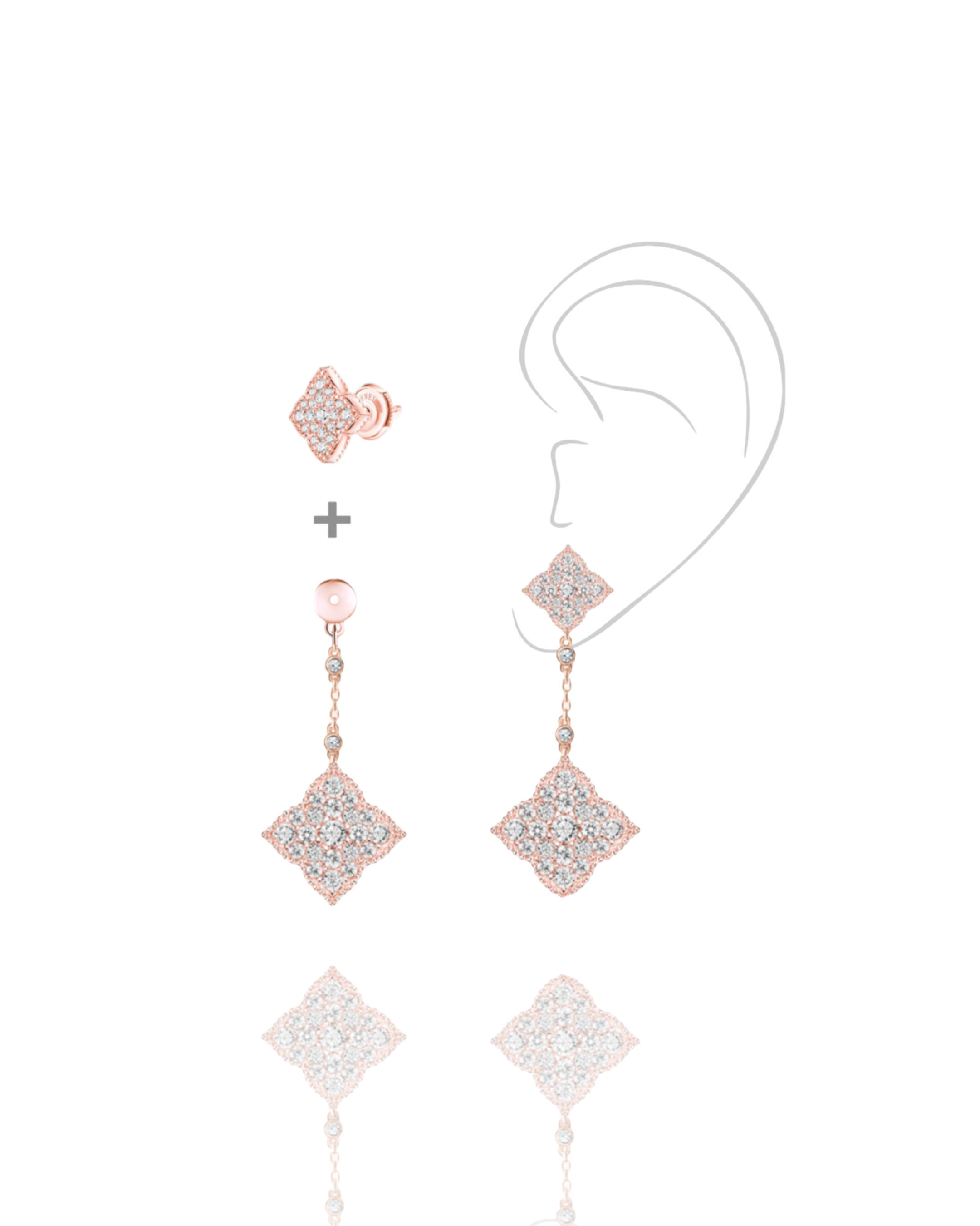 Серьги-трансформеры два цветка HYDRANGEA 2.0 KOJEWELRY 610622 Серьги-трансформеры два цветка HYDRANGEA 2.0 KOJEWELRY 610622