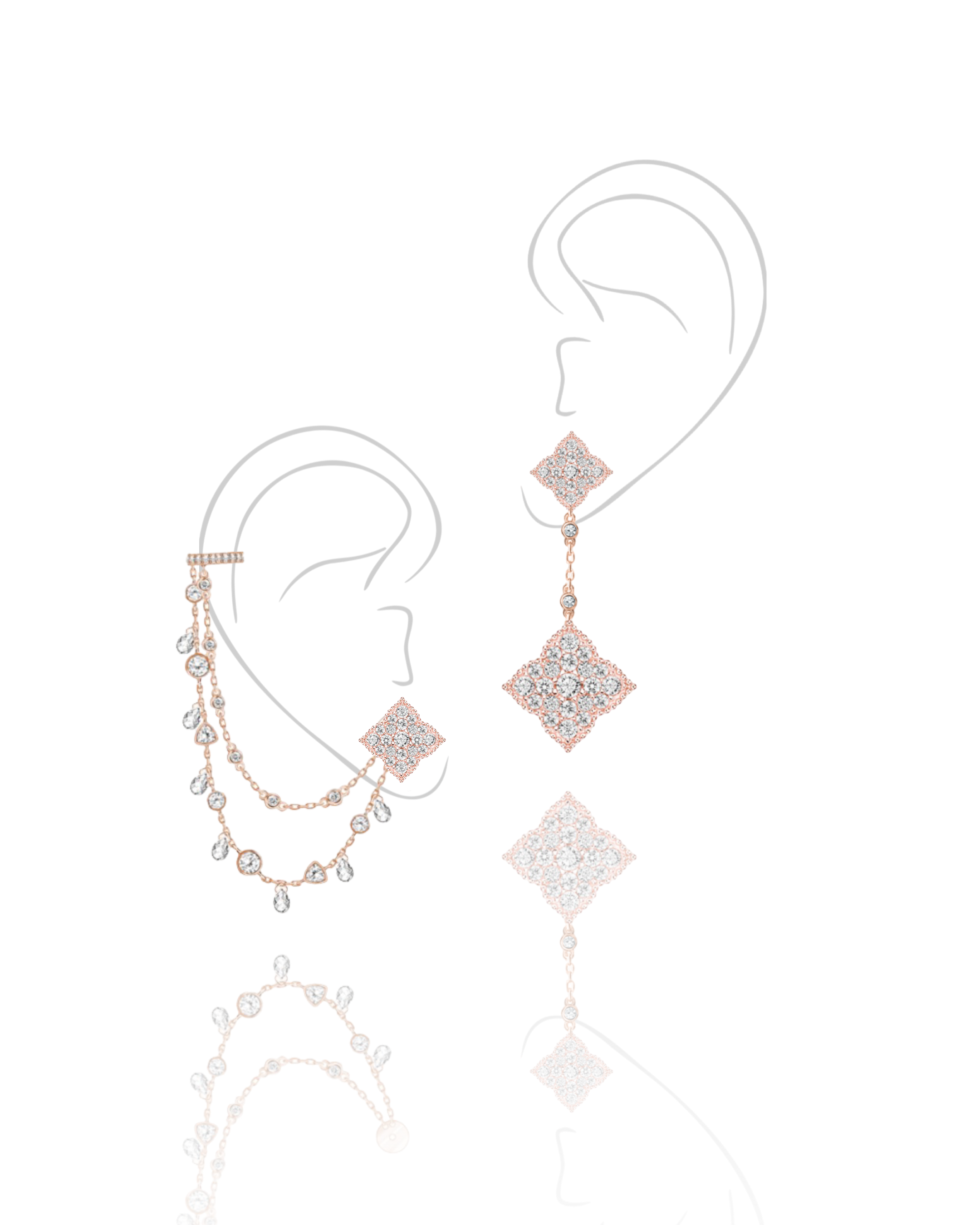 Серьги-трансформеры HYDRANGEA 2.0 KOJEWELRY© 610623 Серьги-трансформеры HYDRANGEA 2.0 KOJEWELRY© 610623