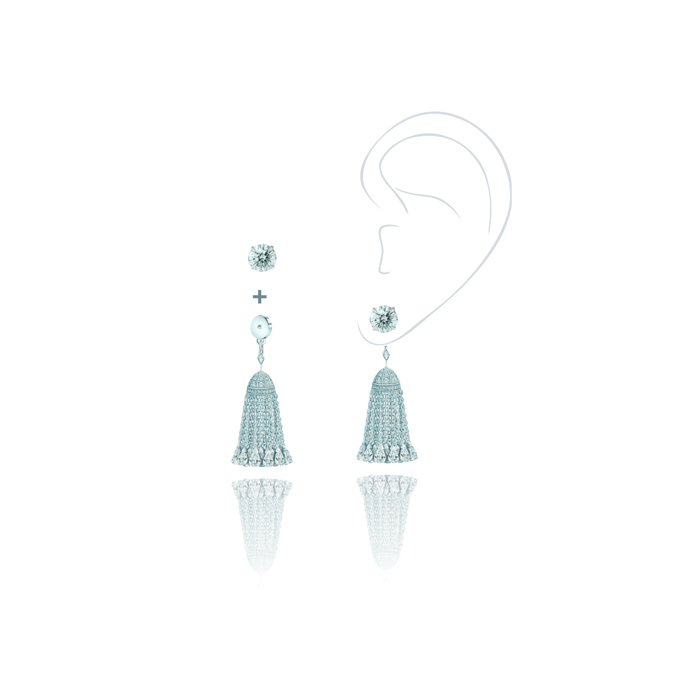Пусеты-трансформеры с кисточками BORLAS KOJEWELRY© 610624 Пусеты-трансформеры с кисточками BORLAS KOJEWELRY© 610624