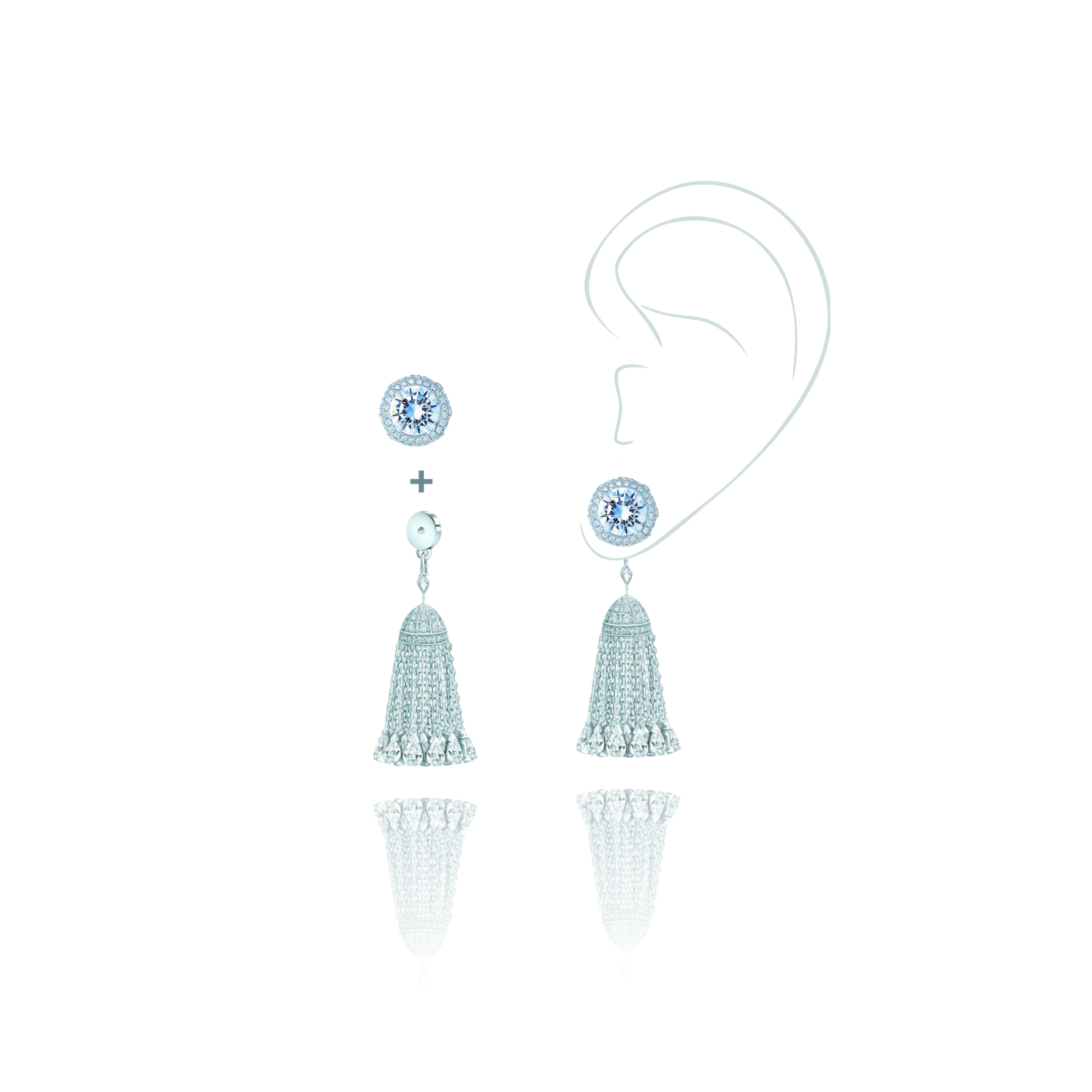 Пусеты-трансформеры с кисточками BORLAS KOJEWELRY© 610627 Пусеты-трансформеры с кисточками BORLAS KOJEWELRY© 610627