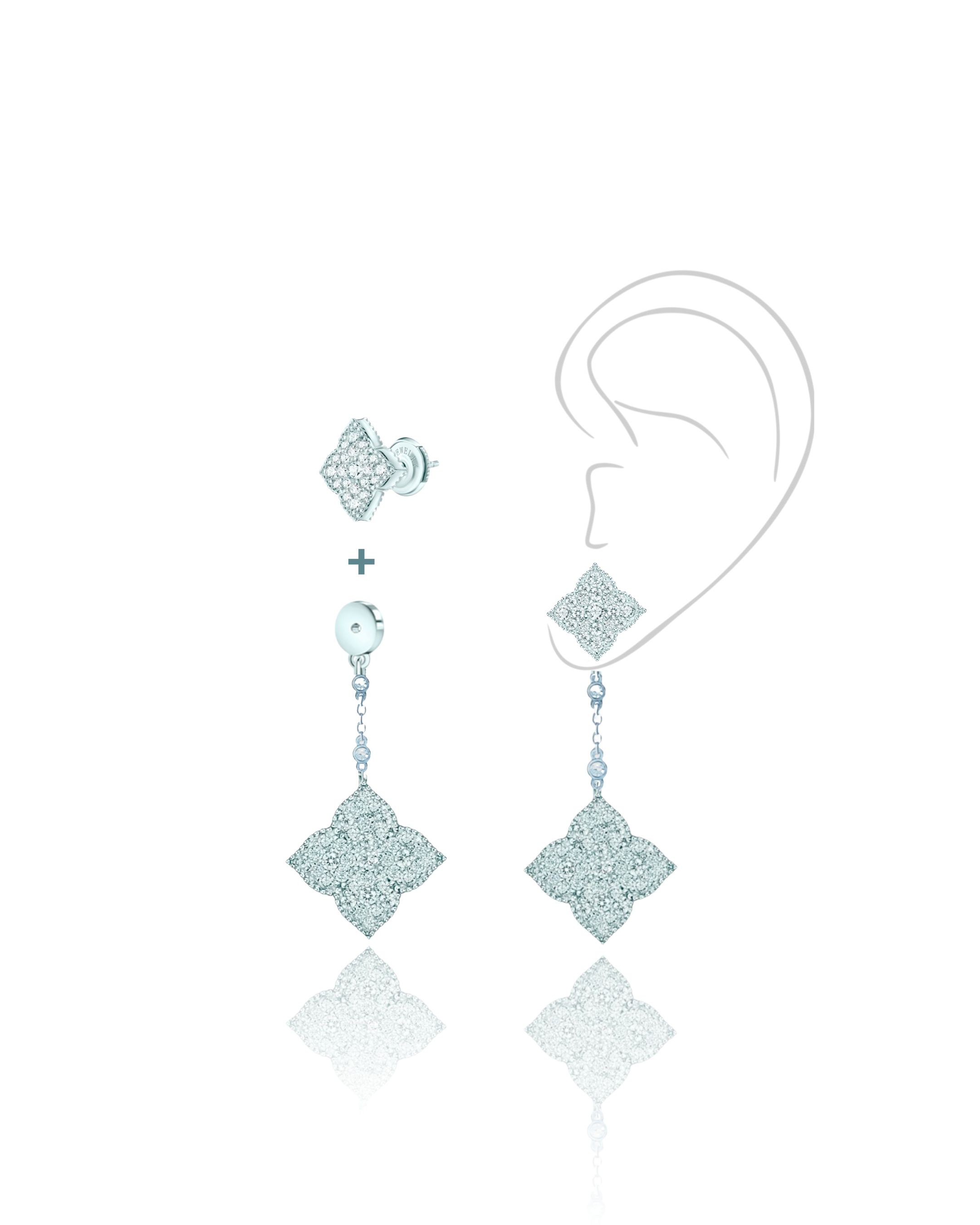 Серьги-трансформеры два цветка HYDRANGEA 2.0 KOJEWELRY© 610630 Серьги-трансформеры два цветка HYDRANGEA 2.0 KOJEWELRY© 610630